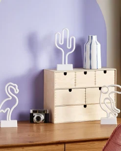 Clearance Beliani Set di 3 insegne LED al neon MABEL Multicolore Rosa Blu Verde Multicolore