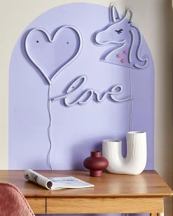 Beliani Set di 3 insegne LED al neon SUSIE Rosa