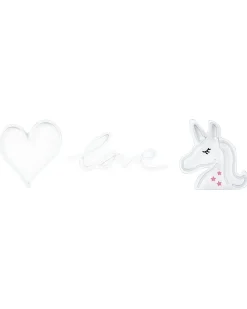 Beliani Set di 3 insegne LED al neon SUSIE Rosa