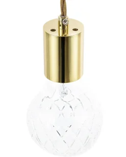 Discount Beliani Set di 2 lampadari ANZA Vetro Oro Oro Trasparente