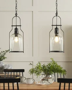 New Beliani Set di lampadari BASHILO Metallo Nero