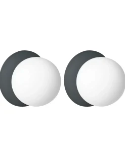 Best Beliani Set di 2 lampade da parete BOUBLE Metallo Nero