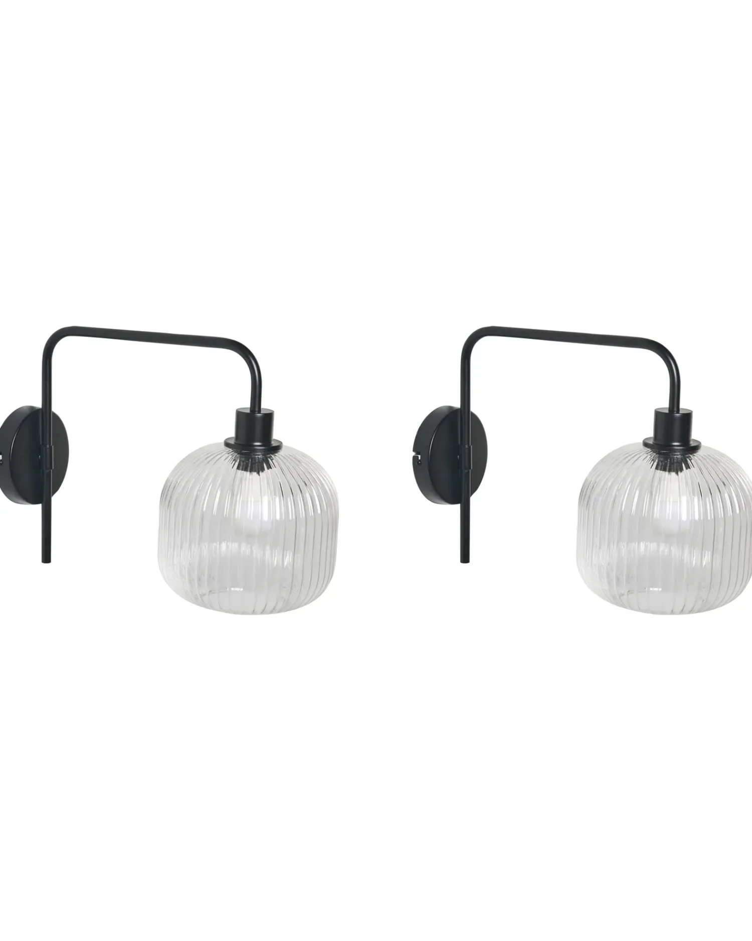 Hot Beliani Set di 2 lampade da parete COMAPALA Metallo Nero