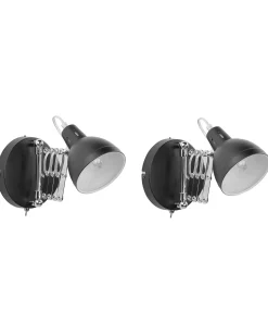 Beliani Set di lampade da parete HARRINGTON Regolabile Metallo Nero