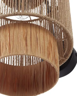 Sale Beliani Set di 2 lampade da parete JAMMA Corda di carta Naturale Naturale Nero