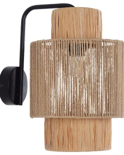 Sale Beliani Set di 2 lampade da parete JAMMA Corda di carta Naturale Naturale Nero