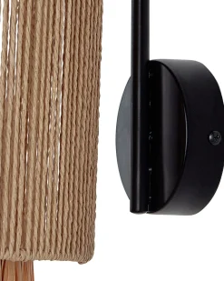 Sale Beliani Set di 2 lampade da parete JAMMA Corda di carta Naturale Naturale Nero