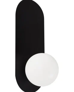 Beliani Set di 2 lampade da parete LEISI Nero Bianco Nero