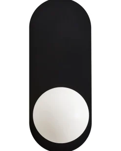 Beliani Set di 2 lampade da parete LEISI Nero Bianco Nero