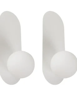 Hot Beliani Set di 2 lampade da parete LEISI Bianco