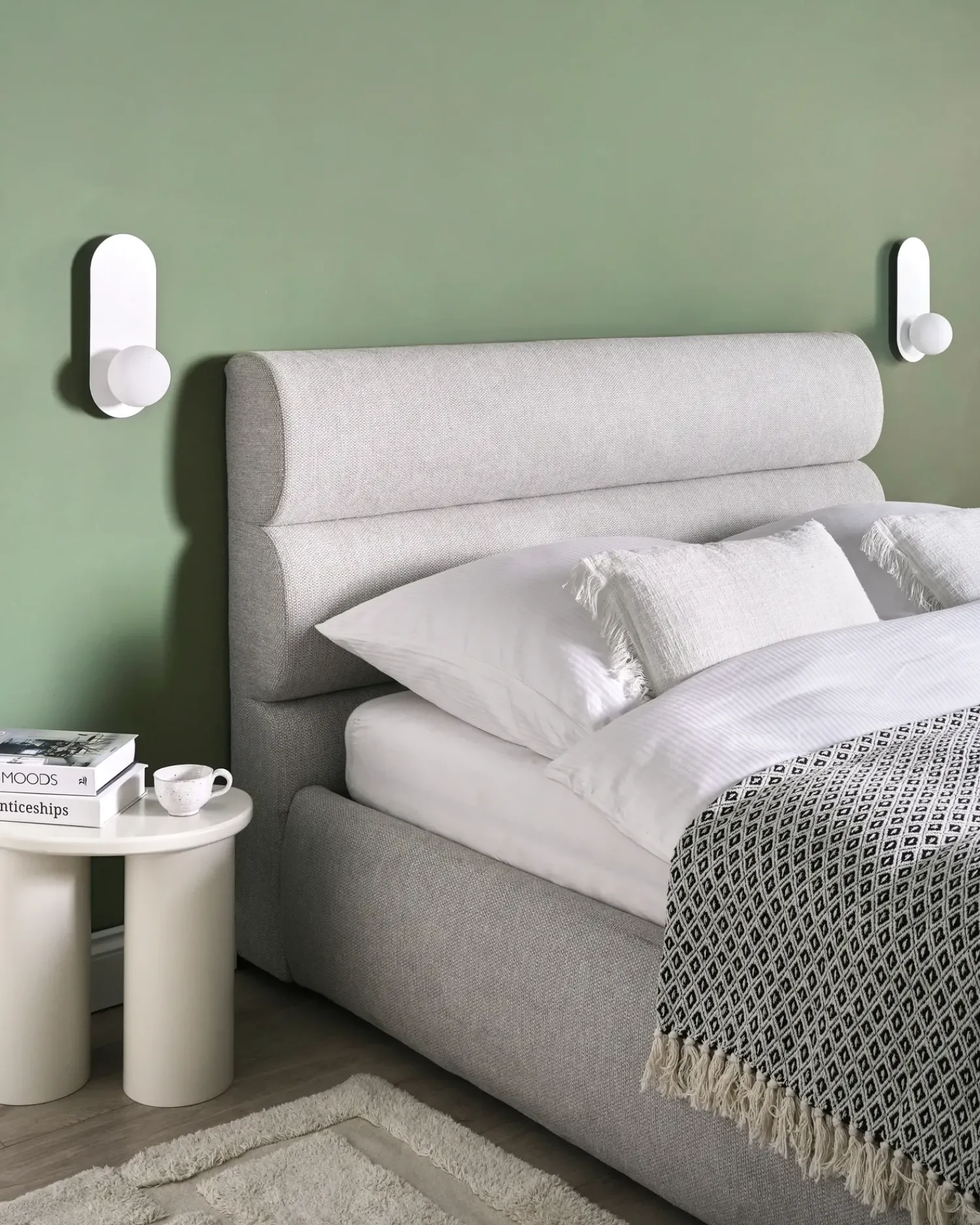 Hot Beliani Set di 2 lampade da parete LEISI Bianco