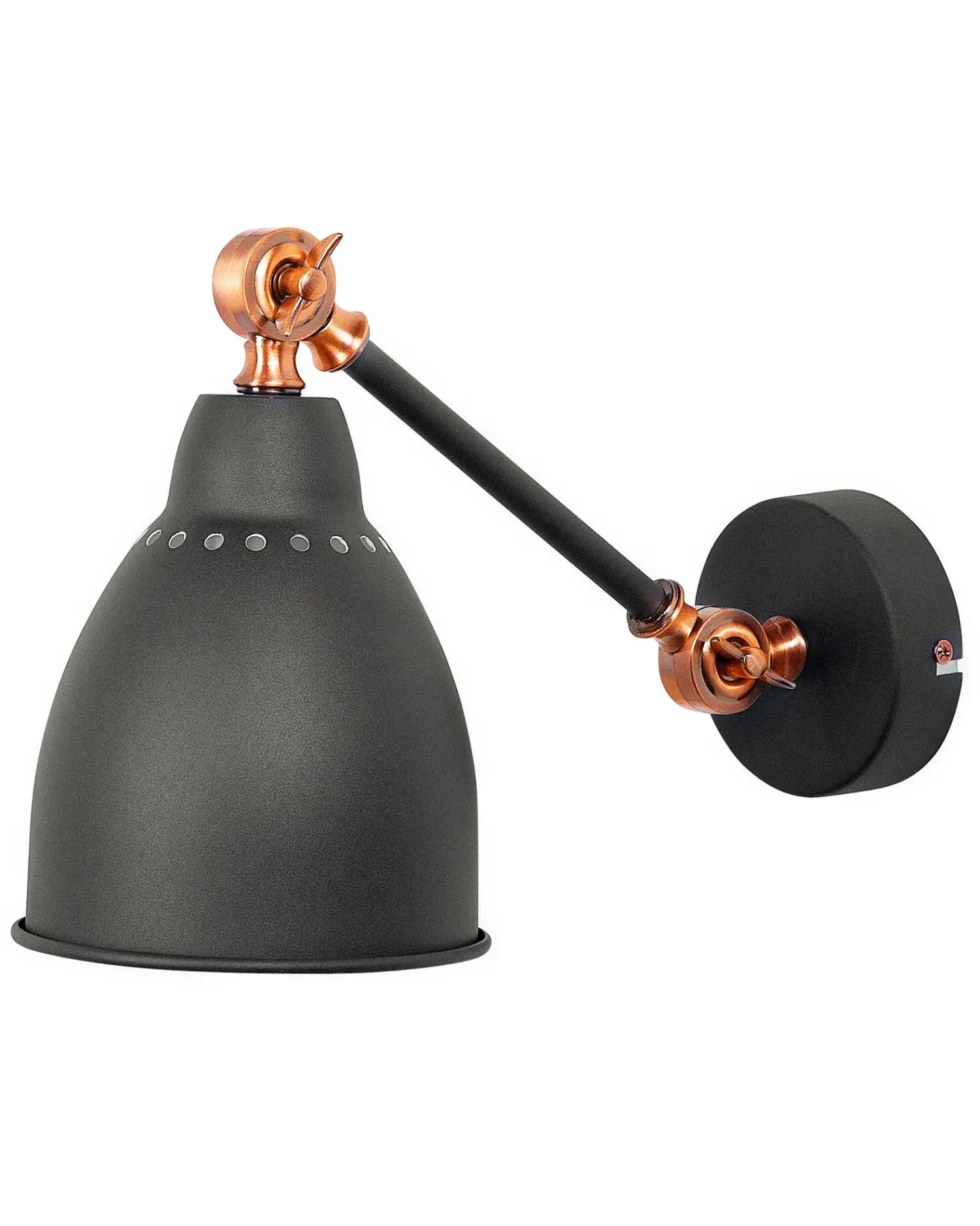 Outlet Beliani Set di 2 lampade da parete MISSISSIPPI Regolabile Metallo Grigio grafite Rame Grigio