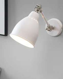 Hot Beliani Set di 2 lampade da parete MISSISSIPPI Regolabile Metallo Bianco Bianco Argento