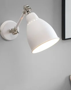 Hot Beliani Set di 2 lampade da parete MISSISSIPPI Regolabile Metallo Bianco Bianco Argento