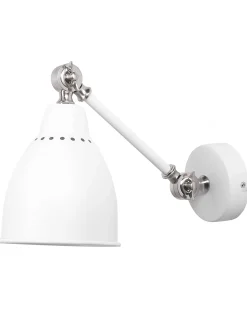 Hot Beliani Set di 2 lampade da parete MISSISSIPPI Regolabile Metallo Bianco Bianco Argento