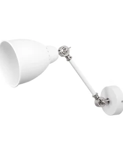 Hot Beliani Set di 2 lampade da parete MISSISSIPPI Regolabile Metallo Bianco Bianco Argento