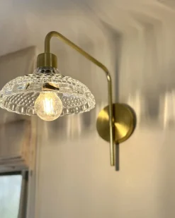 Clearance Beliani Set di 2 lampade da parete MOLINO Metallo Oro