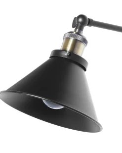 Best Beliani Set di 2 lampade da parete NARVA Regolabile Metallo Nero Ottone Nero