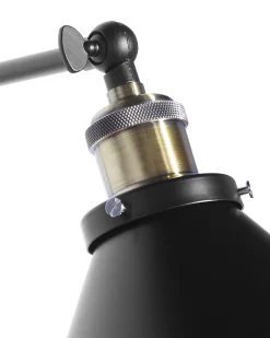 Best Beliani Set di 2 lampade da parete NARVA Regolabile Metallo Nero Ottone Nero