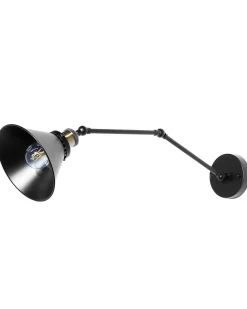 Best Beliani Set di 2 lampade da parete NARVA Regolabile Metallo Nero Ottone Nero