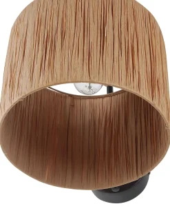 Online Beliani Set di 2 lampade da parete SHINFA Vimini Naturale Naturale Nero