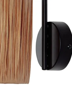 Online Beliani Set di 2 lampade da parete SHINFA Vimini Naturale Naturale Nero