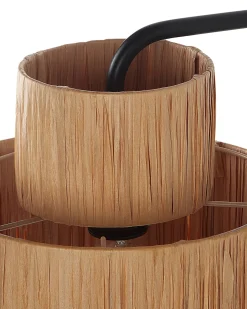 Online Beliani Set di 2 lampade da parete SHINFA Vimini Naturale Naturale Nero