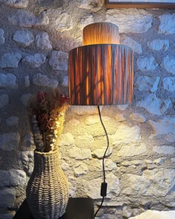 Online Beliani Set di 2 lampade da parete SHINFA Vimini Naturale Naturale Nero