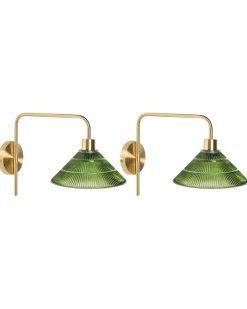 Sale Beliani Set di 2 lampade da parete SUMPUL Metallo Oro Oro Verde