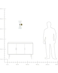 New Beliani Set di 2 lampade da parete TELANG Cotone Bianco Bianco Ottone