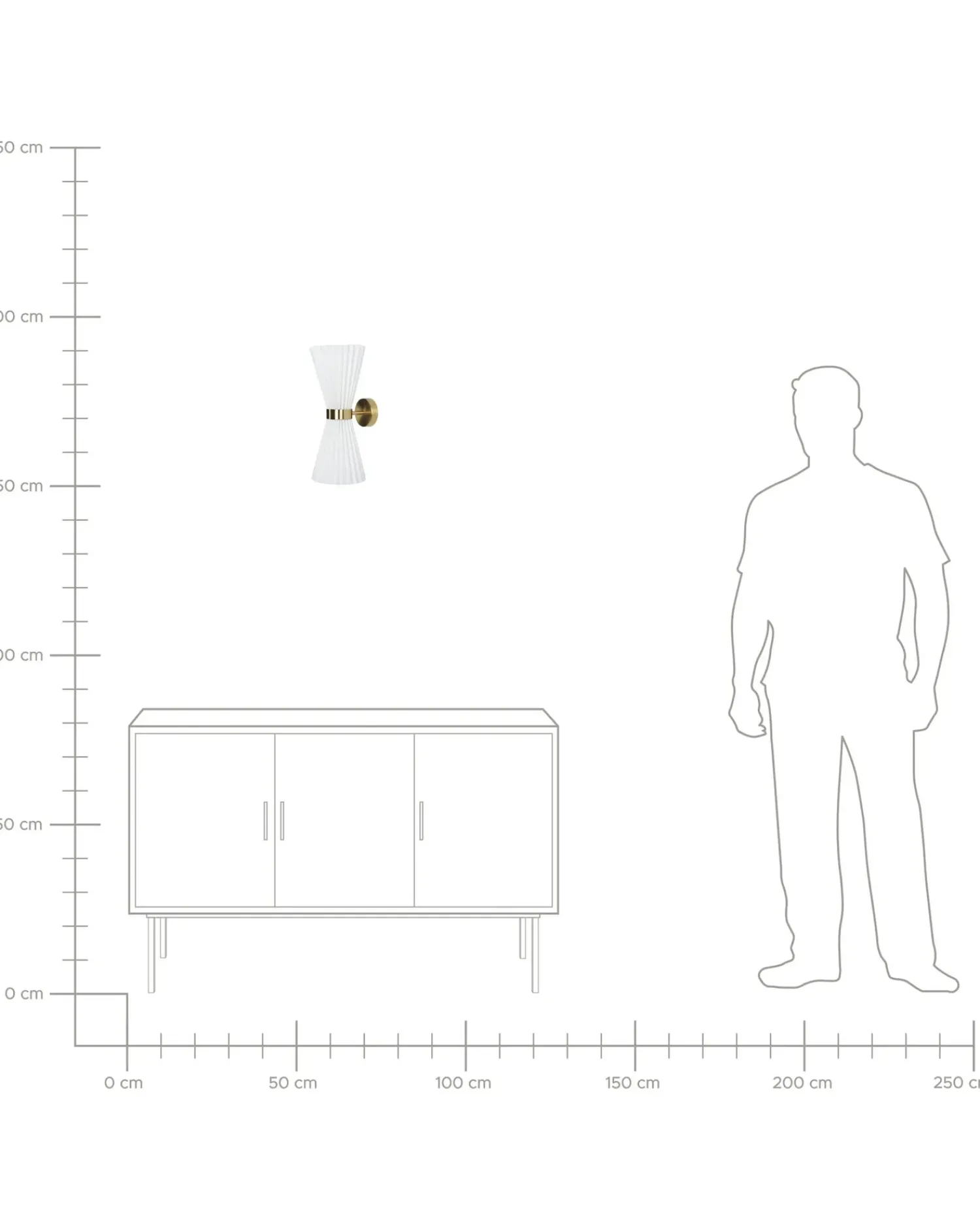New Beliani Set di 2 lampade da parete TELANG Cotone Bianco Bianco Ottone