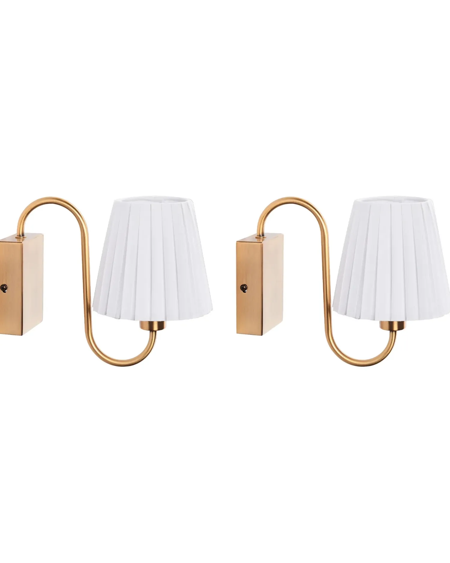 Best Beliani Set di 2 lampade da parete TOLKA Metallo Bianco Bianco Oro