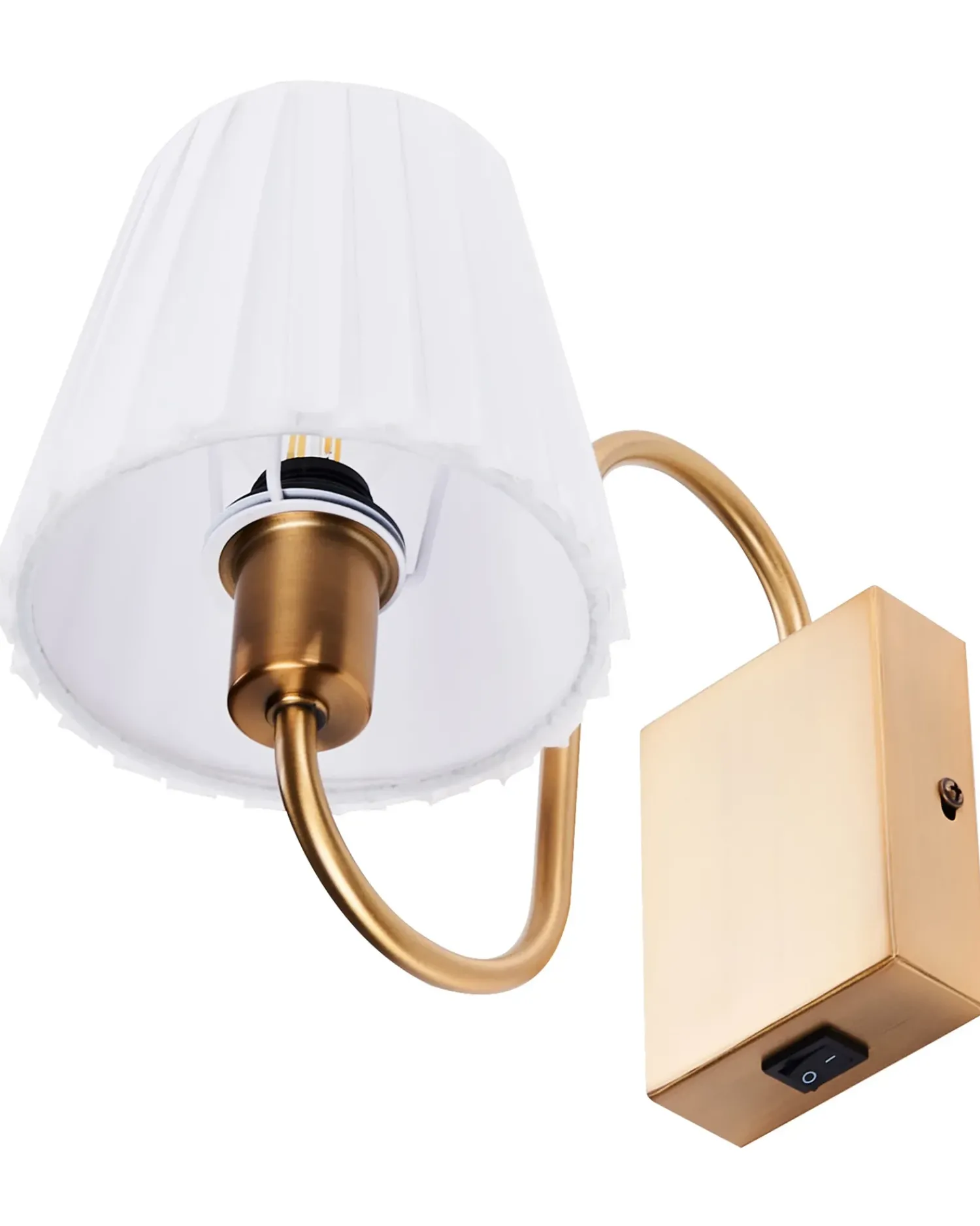 Best Beliani Set di 2 lampade da parete TOLKA Metallo Bianco Bianco Oro