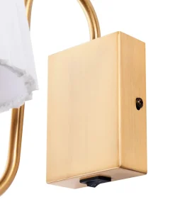 Best Beliani Set di 2 lampade da parete TOLKA Metallo Bianco Bianco Oro