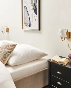 Best Beliani Set di 2 lampade da parete TOLKA Metallo Bianco Bianco Oro