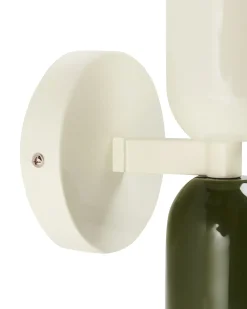 Hot Beliani Set di 2 lampade da parete TOPI Metallo Bianco sporco Bianco Verde