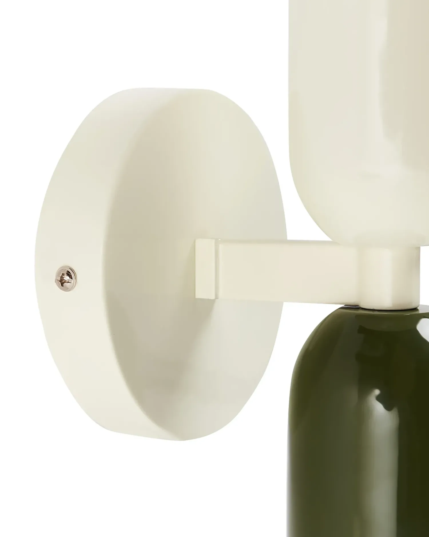 Hot Beliani Set di 2 lampade da parete TOPI Metallo Bianco sporco Bianco Verde