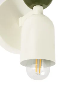 Hot Beliani Set di 2 lampade da parete TOPI Metallo Bianco sporco Bianco Verde