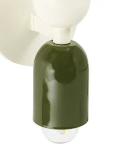 Hot Beliani Set di 2 lampade da parete TOPI Metallo Bianco sporco Bianco Verde