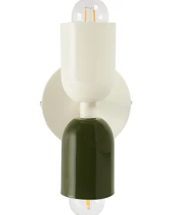 Hot Beliani Set di 2 lampade da parete TOPI Metallo Bianco sporco Bianco Verde