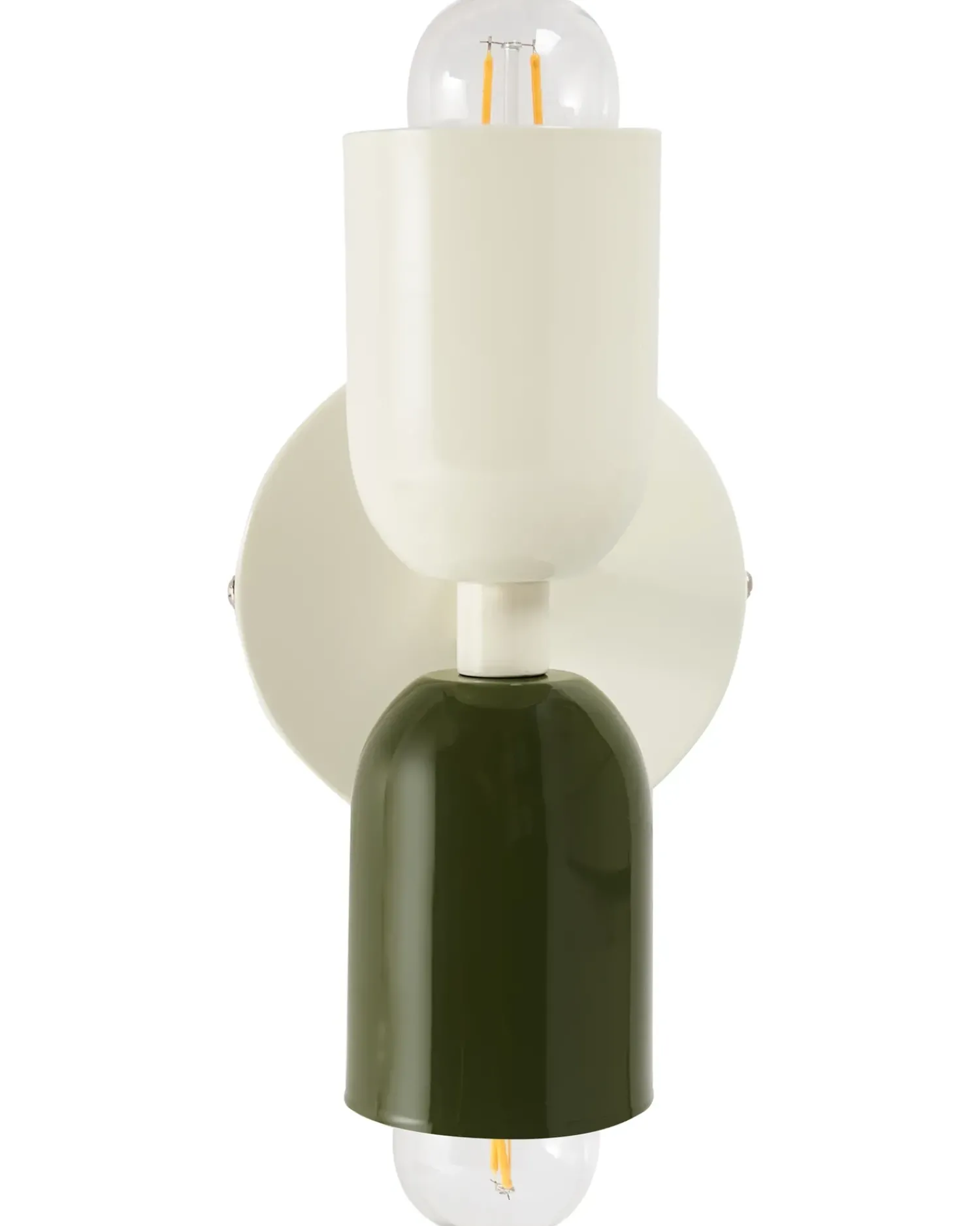 Hot Beliani Set di 2 lampade da parete TOPI Metallo Bianco sporco Bianco Verde