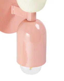 Beliani Set di 2 lampade da parete TOPI Metallo Rosa pastello Bianco Rosa