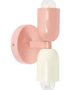 Beliani Set di 2 lampade da parete TOPI Metallo Rosa pastello Bianco Rosa