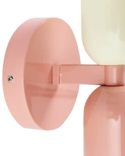 Beliani Set di 2 lampade da parete TOPI Metallo Rosa pastello Bianco Rosa