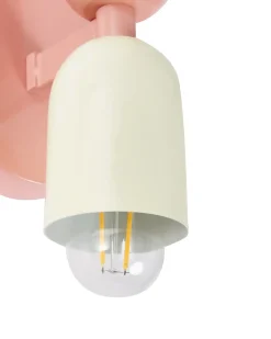 Beliani Set di 2 lampade da parete TOPI Metallo Rosa pastello Bianco Rosa