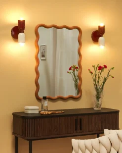 Outlet Beliani Set di 2 lampade da parete TOPI Metallo Rosso Bianco Rosso