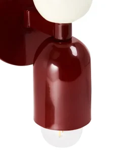 Outlet Beliani Set di 2 lampade da parete TOPI Metallo Rosso Bianco Rosso