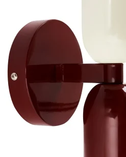 Outlet Beliani Set di 2 lampade da parete TOPI Metallo Rosso Bianco Rosso