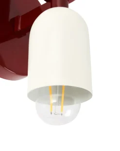 Outlet Beliani Set di 2 lampade da parete TOPI Metallo Rosso Bianco Rosso