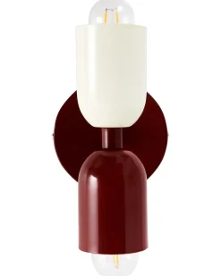 Outlet Beliani Set di 2 lampade da parete TOPI Metallo Rosso Bianco Rosso